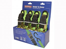 Faithfull Ratchet Tie Downs (4) 5M x 25mm Green £29.49